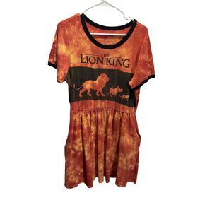 Disney Her Universe The Lion King Tie-Dye Dress Large Orange/Black